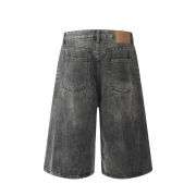 Vintage Lightning Streak Washed Casual Denim Shorts