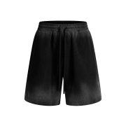 Spray-Painted Washed Waffle Knit Loose Elastic Waist Streetwear Shorts