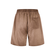 Retro Washed Loose Elastic Waist Raw Hem Casual Shorts