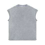 Vintage Snow Washed Raw Hem Loose Tank Top
