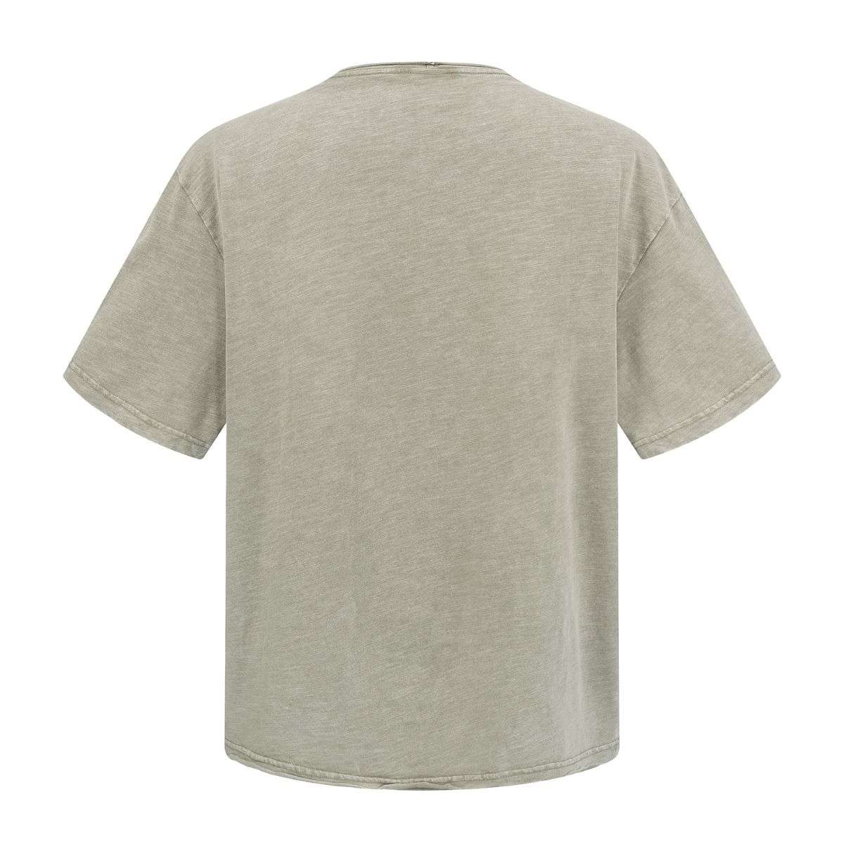 Retro Snow Washed Rolled Hem Cotton T-Shirt