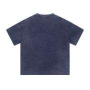 Vintage Washed Cotton Crew Neck Short Sleeve T-Shirt