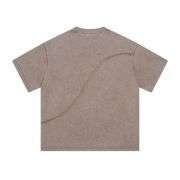Vintage Washed Cotton Crew Neck Short Sleeve T-Shirt