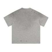 Vintage Gradient Wash Distressed Cotton Crew Neck T-Shirt