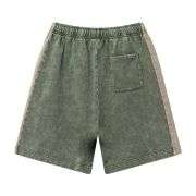 Color Block Patchwork Drawstring Loose Casual Vintage Washed Shorts