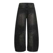 Vintage High Street Whisker Washed Loose Saber Jeans