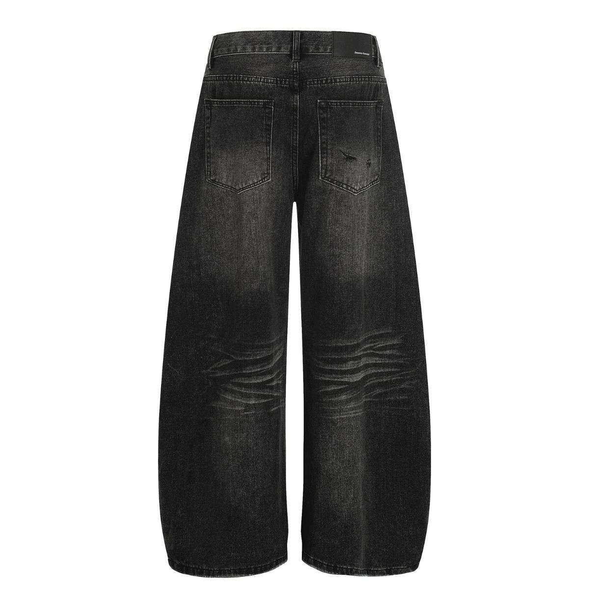 Vintage High Street Whisker Washed Loose Saber Jeans