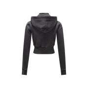 Vintage washed slim fit hoodie for women with sporty style