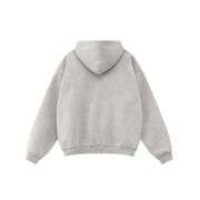 Vintage washed fleece zip-up hoodie with oversized fit