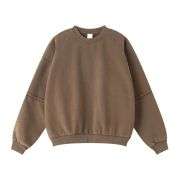 Vintage washed layered crewneck sweatshirt with oversized fit
