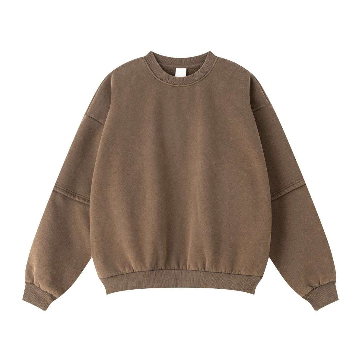 Vintage washed layered crewneck sweatshirt with oversized fit
