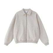 Heavyweight zip-up collar sweatshirt with relaxed fit