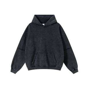 Vintage washed layered hoodie with dropped shoulder fit