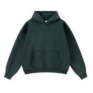 Forest green vintage washed boxy hoodie