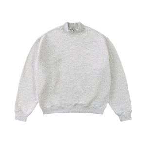 Light grey fleece mock neck sweatshirt