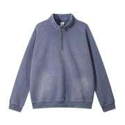 Vintage blue oversized half zip sweatshirt