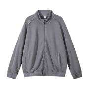 Light grey zip mock neck sweatshirt