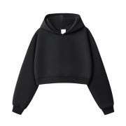Black clean fit cropped hoodie