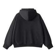 Black half-zip oversized hoodie
