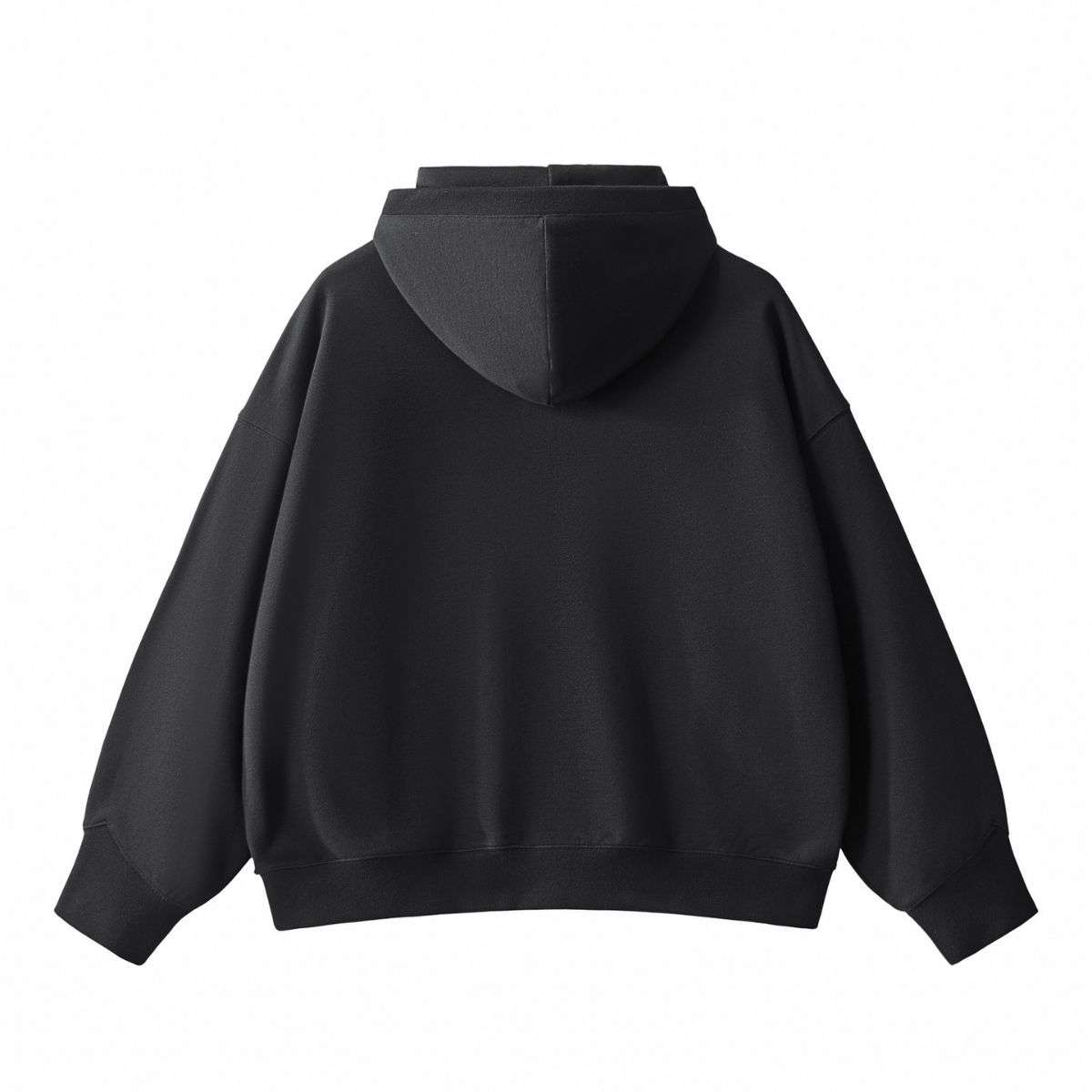 Black half-zip oversized hoodie