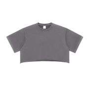 Vintage Washed Cropped Short Sleeve Cotton T-Shirt