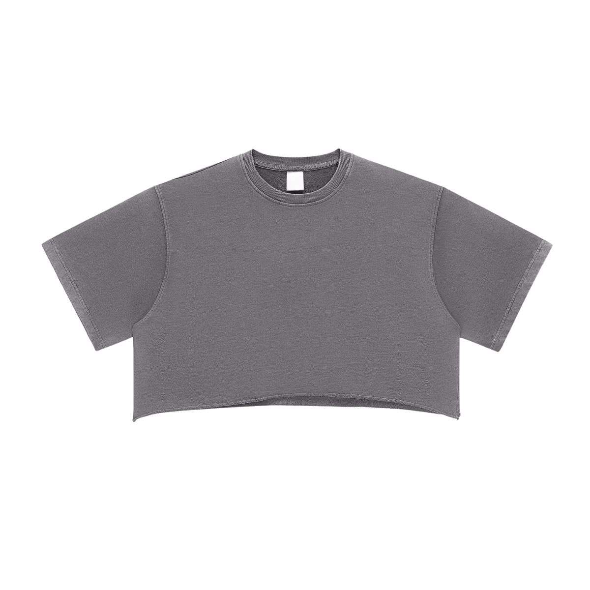Vintage Washed Cropped Short Sleeve Cotton T-Shirt