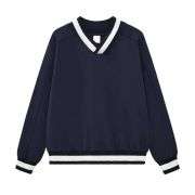 Royal blue oversized V-neck sweatshirt