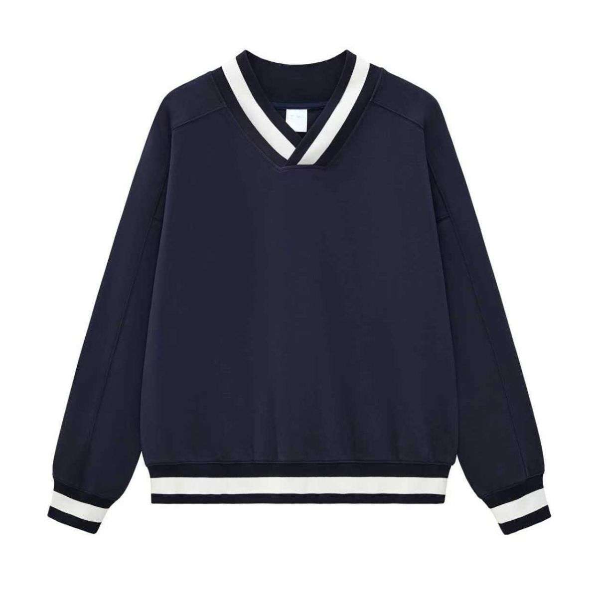 Royal blue oversized V-neck sweatshirt
