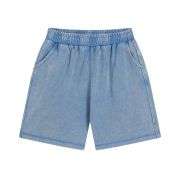 Vintage Washed Cotton Loose Fit Elastic Waist Casual Shorts