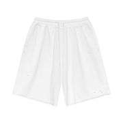 Vintage Washed Wax-Dyed Ripped Raw Edge Loose Streetwear Shorts