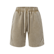 Vintage Snow Washed Cotton Loose Casual Shorts