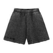 Street Washed Distressed Ripped Loose Fit Cotton Casual Shorts