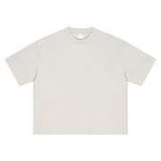Solid Color Cotton Boxy Fit Crew Neck Short Sleeve Tee