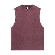 Vintage Washed Distressed Raw Edge Crew Neck Tank Top