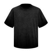 Men’s Snow Washed Distressed Raw Edge Short Sleeve Tee