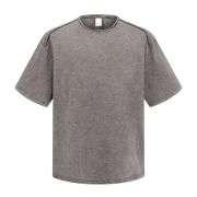 Retro Snow Washed Rolled Hem Cotton T-Shirt
