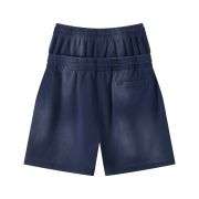Vintage Washed Double Waistband High-Waisted Loose Casual Shorts