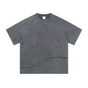 Vintage Washed Cotton Crew Neck Short Sleeve T-Shirt