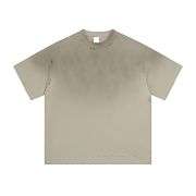 Vintage Gradient Wash Distressed Cotton Crew Neck T-Shirt