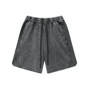 Vintage Wax-Dyed Washed Raw Edge Loose Shorts
