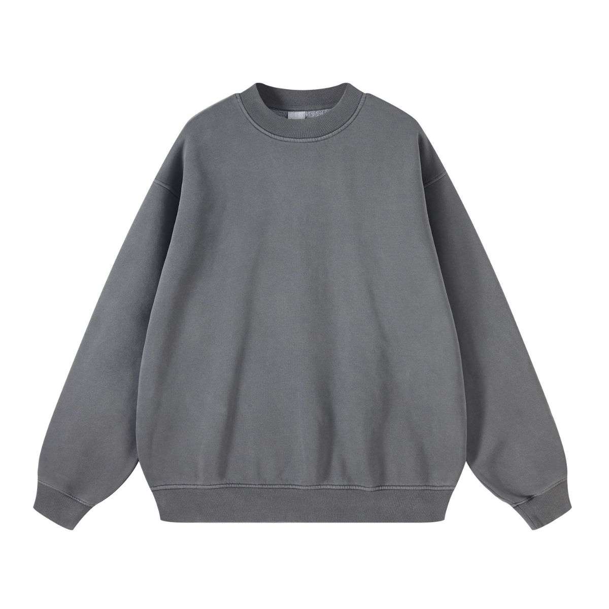 Vintage washed mock neck sweatshirt with oversized fleece fit