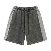 Color Block Patchwork Drawstring Loose Casual Vintage Washed Shorts