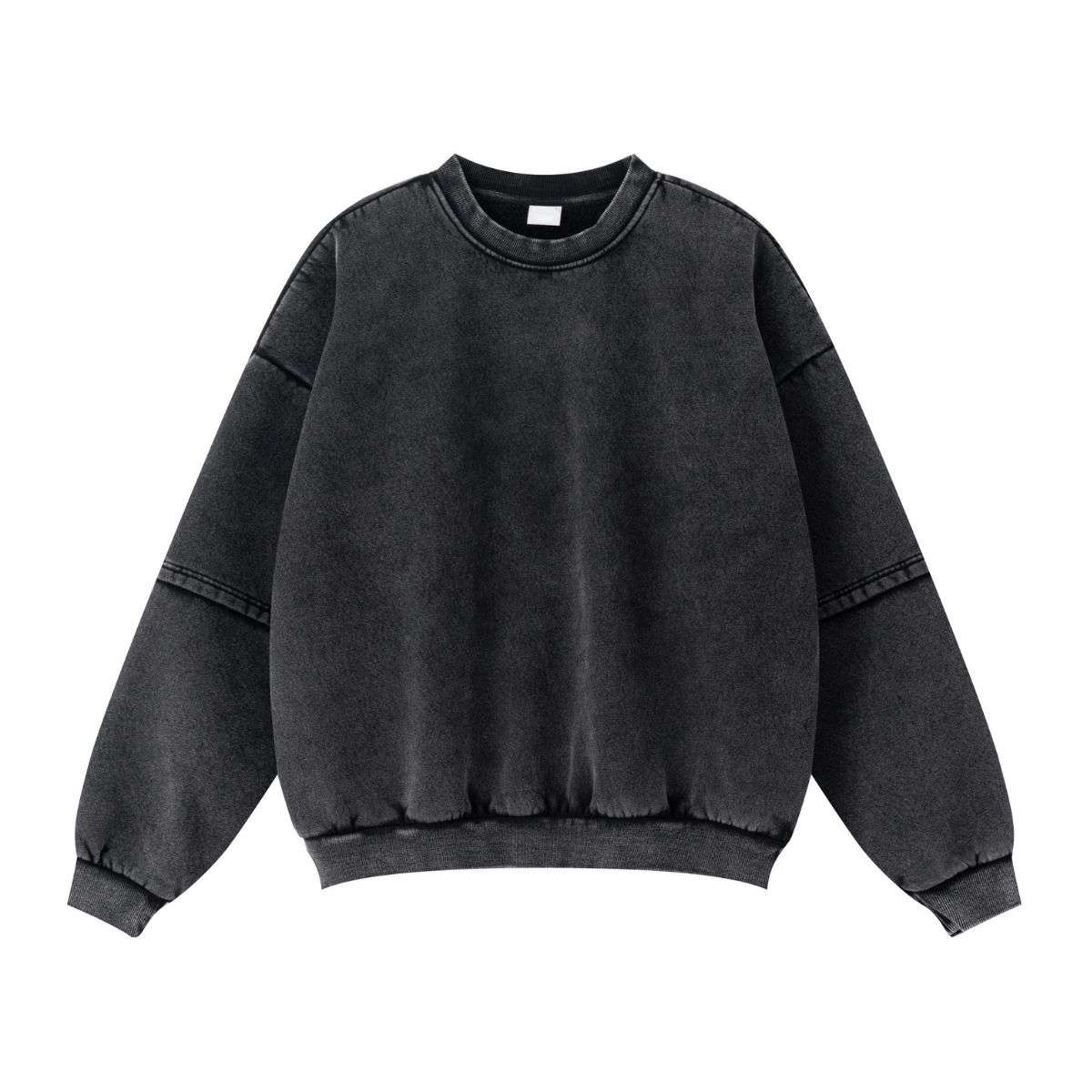 Vintage washed layered crewneck sweatshirt with oversized fit