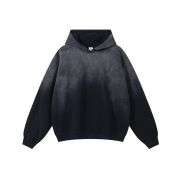 Distressed vintage washed hoodie with oversized streetwear fit