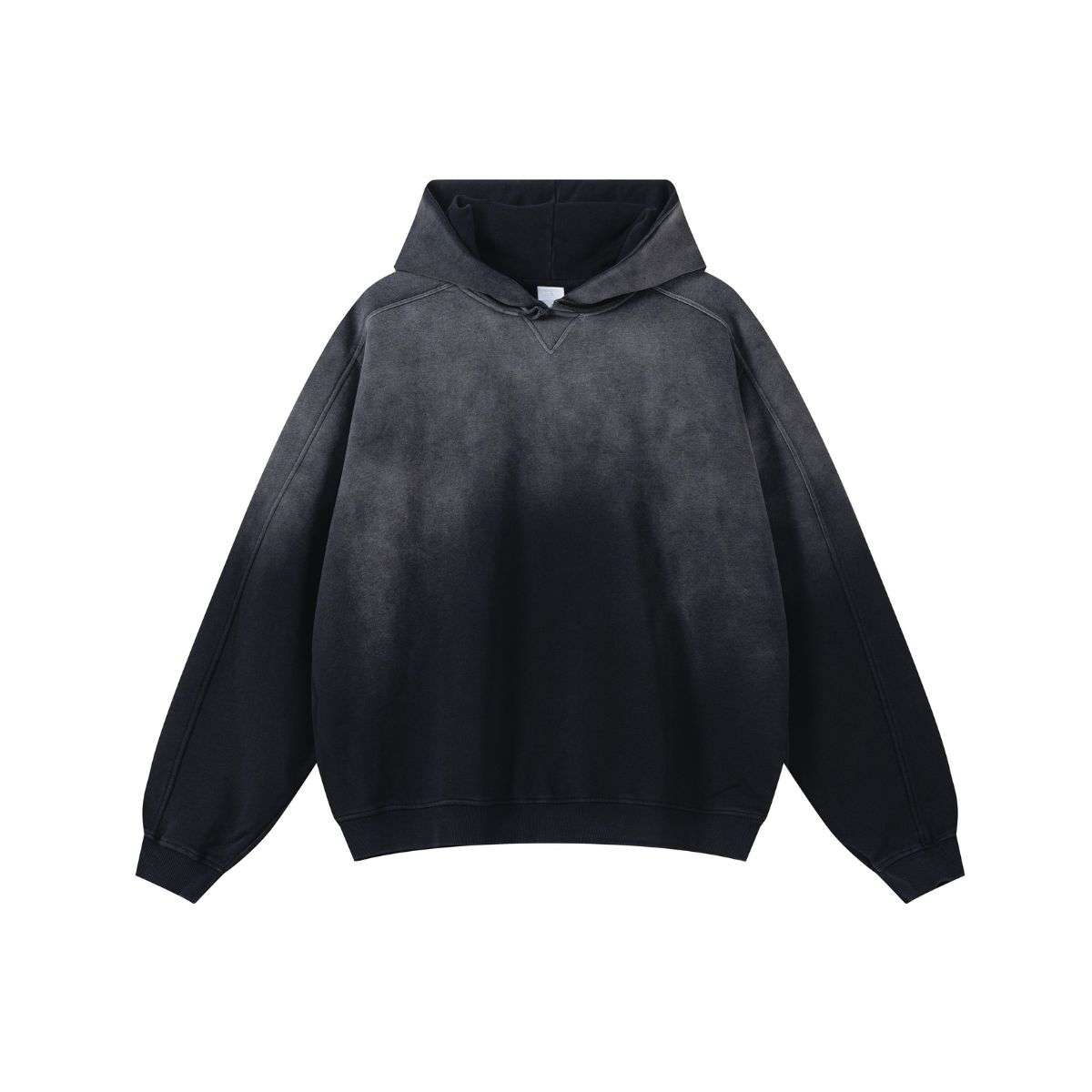 Distressed vintage washed hoodie with oversized streetwear fit