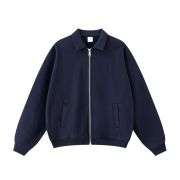 Heavyweight zip-up collar sweatshirt with relaxed fit