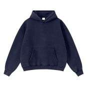 Navy blue vintage washed boxy hoodie