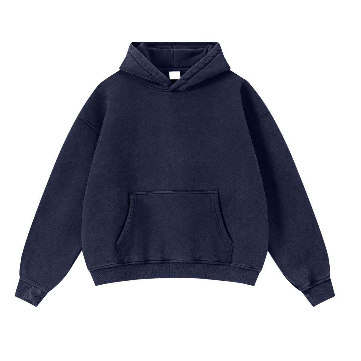 Navy blue vintage washed boxy hoodie