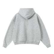 Grey boxy fit double zip hoodie
