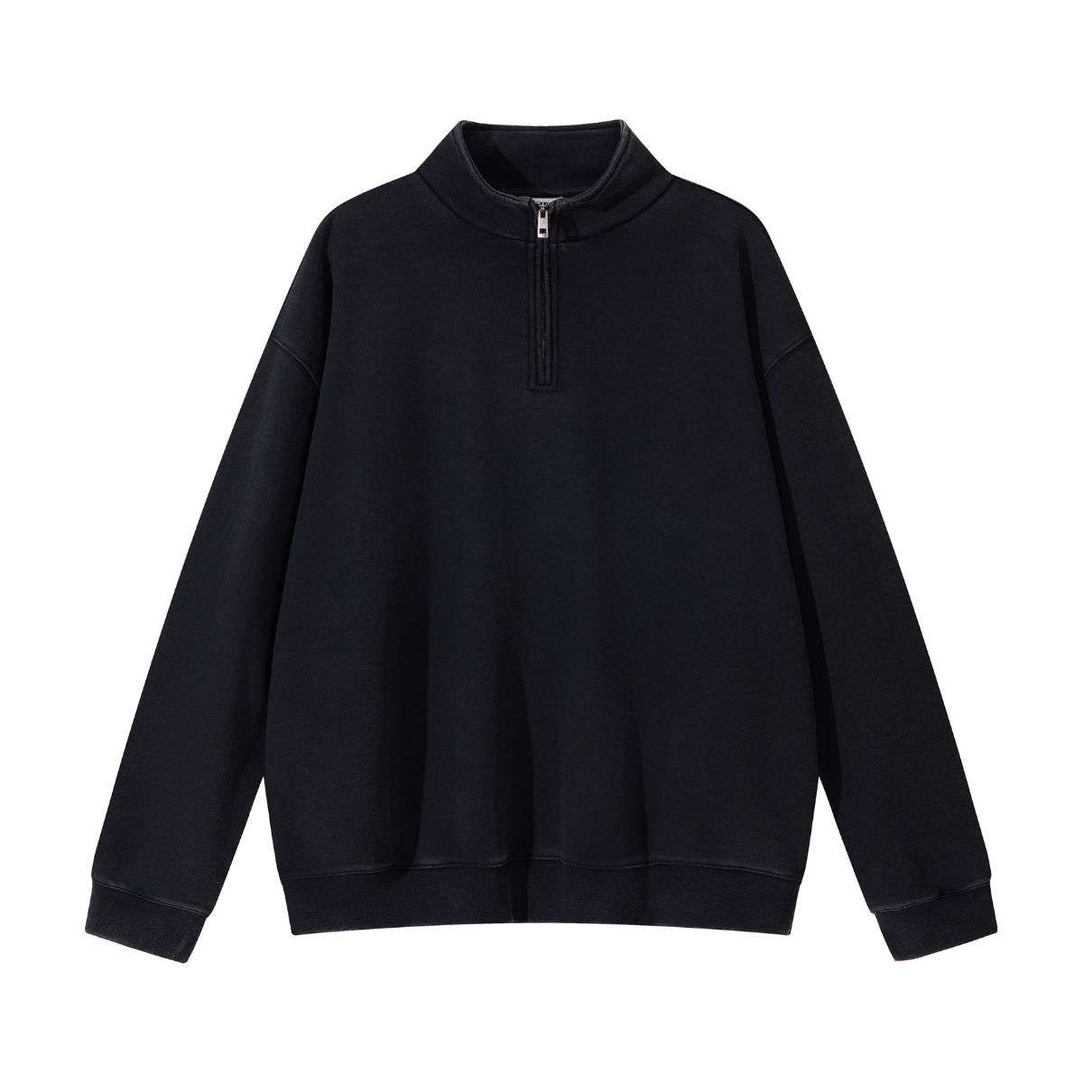 Black mock neck streetwear sweatshirt